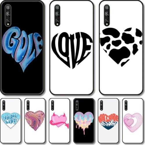 Creative heart shapes Phone Case For Huawei Y 5 6 7 8 9 A P S Pro 2020 2019 Black Shell Cover