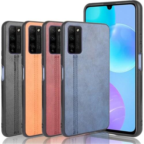 For Huawei Honor 30 Youth Case Luxury Calfskin PU Leather lines Hard Back Cover Case For Huawei Honor 30 Lite Honor30 Phone Case