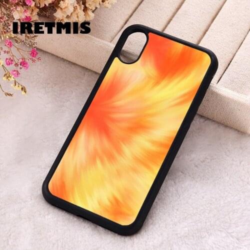 Iretmis 5 5S SE 2020 Phone Cover Case for iPhone 6 6S 7 8 Plus X Xs XR 11 12 Mini Pro Max Rubber Silicone Sunset Tie Dye