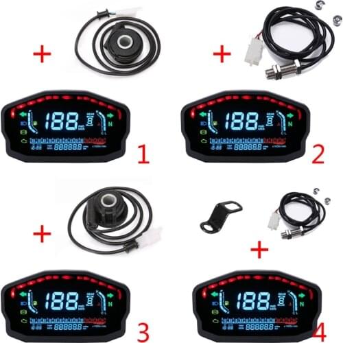 DC 8-12V Universal Waterproof Motorcycle LCD Speedometer Digital Backlight Odometer For H-onda Ducati Kawasaki Suzuki