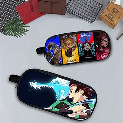 Demon Slayer: Kimetsu No Yaiba Creative Student Pencil Case Teenage Boy GirlStorage Bag Kids School Supplies Stationery