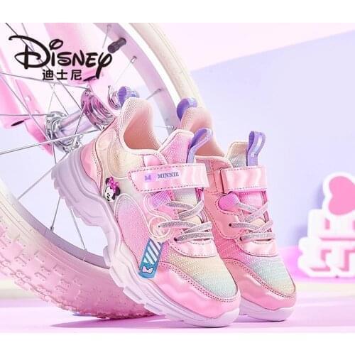 Disney Minnie mouse childrens sports shoes spring new girls mesh breathable non-slip baby running shoes