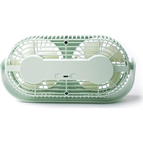 Double Desk Fan Small Tabletop Fan Portable 3 Cooling Speed Adjustable Head Personal Aromatherapy Fan