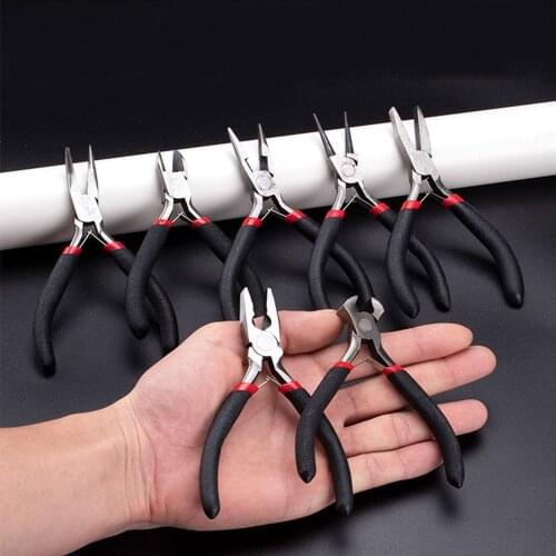 Carbon Steel Black Mini Needle Round Nose Cutting Wire Beading Jewelry Pliers Tool Equipment Kit for Jewelry Making