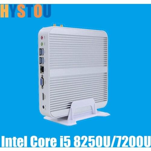 HYSTOU Fanless Mini PC i3 7100U Windows 10 Linux Core i5 8250U Small Computer i5 7200U Desktop Gigabit LAN HDMI VGA HTPC