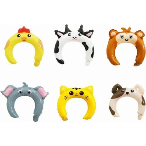 Cartoon animal headband balloon headdress aluminum balloon child bunny hair hoop toy small gift party decoration
