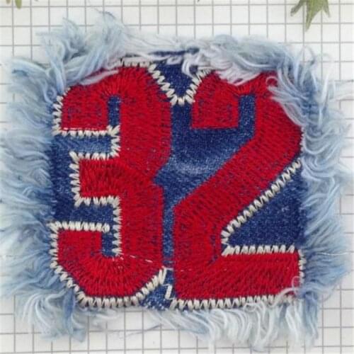 Clothing diy embroidery jeans patch deal with it 32 numbers biker patches for clothes badges stickers fabric free shipping