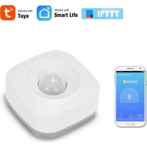 WIFI PIR Motion Sensor Wireless Passive Infrared Detector Security Burglar Alarm Sensor Tuya APP Control Compatible with IFTTT