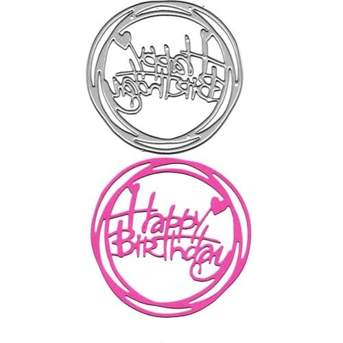 Letter Dies Happy Birthday Cutting Die For Scrapbooking DIY Album Embossing Folder Card Maker Metal Template Stencils Crafts New