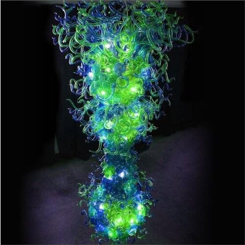 Simple Designed Blown Glass LED Chandelier Custom Made Murano Glass Pendant Lamps