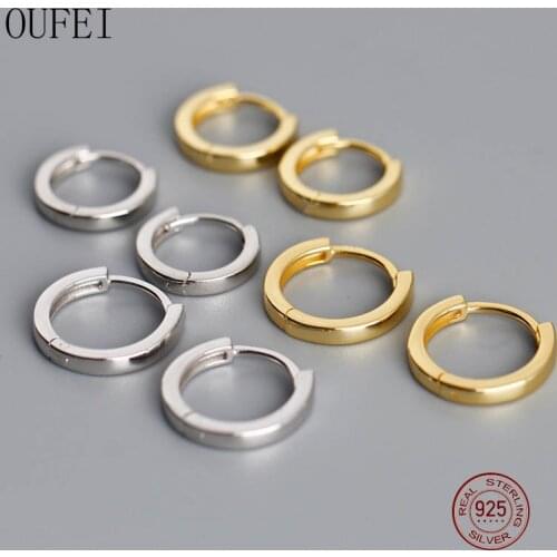 Hoop Earrings 925 Sterling Silver Simple Earrings Round Charm Fashion Fine Earrings Luxury Accessories Jewelry