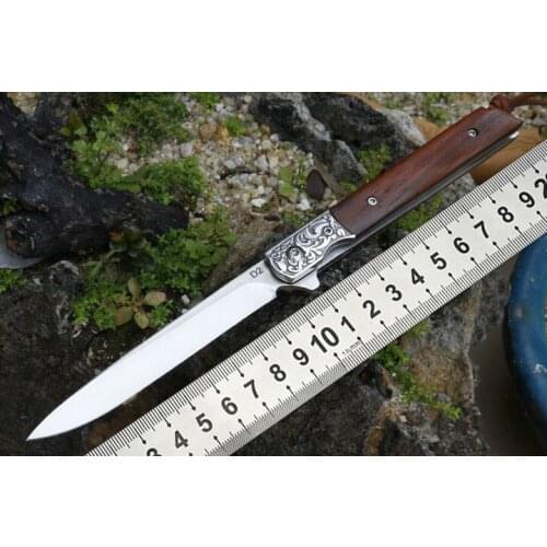 Folding knife D2 steel holster multifunctional utility knife jungle knife outdoor wilderness survival knife portable fruit knife