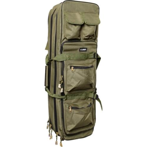 3 Layer Fishing Rod Bag Pole Tackle Bag Shoulder Foldable Luggage Backpack Fishing Rod Carrier for Fishing