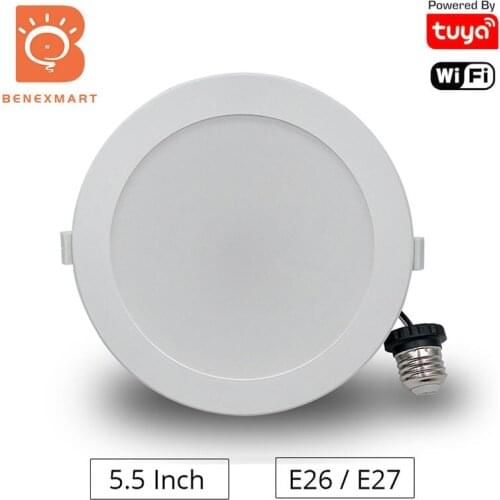 Tuya 6 Inch E27 Smart WiFi RGBCW Led Downlight Voice Control by Alexa Google Home Recessed Lamp Smart Life APP Ceiling Light