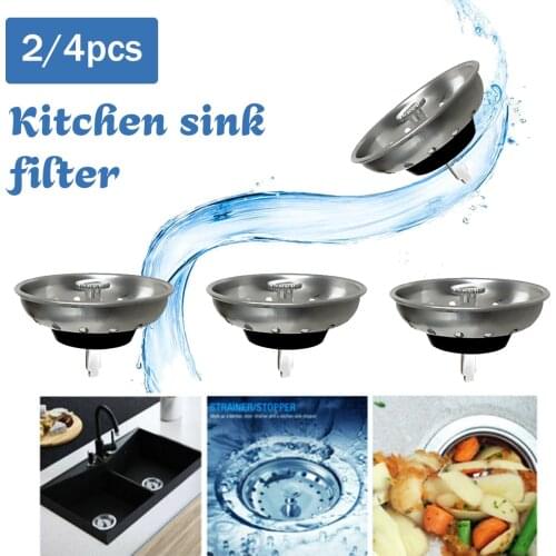 2/4Pcs Stainless Steel Kitchen Sink Strainer Water Stopper Anti Blocking Filter Plug Bathroom Sink Accessories Kitchen Tools
