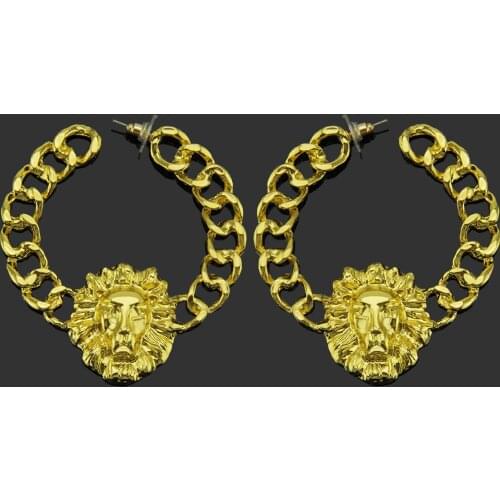 2020Exaggerated drop oil lion head stud earrings womens stud earrings
