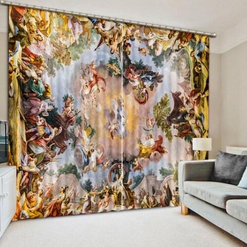3d curtains Customized size Luxury Blackout 3D Window Curtains For Living Room angel curtains Europe custom curtains