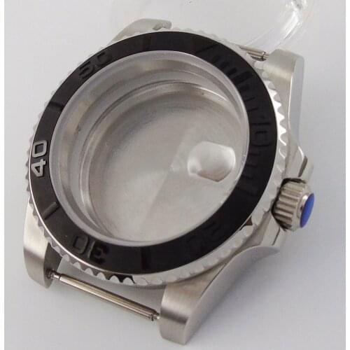 40mm Accessories Parts Sapphire Glass Black Brushed Ceramic Bezel Watch Case Fit For NH35A NH36A ETA 2836 Miyota 8215 MOVEMENT