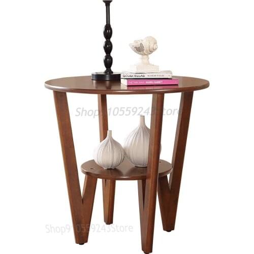 American Simple Sofa Side Table Corner Table Bedroom Solid Wood Small Coffee Table Small Apartment Round Table Bedside Table