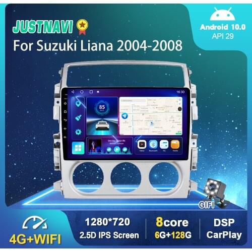 OKNAVI 6G 128G Android 10 Car Radio Player For Suzuki Liana 2004-2008 GPS DSP Carplay Multimedia Serero Auto 1280*720P Front DVR