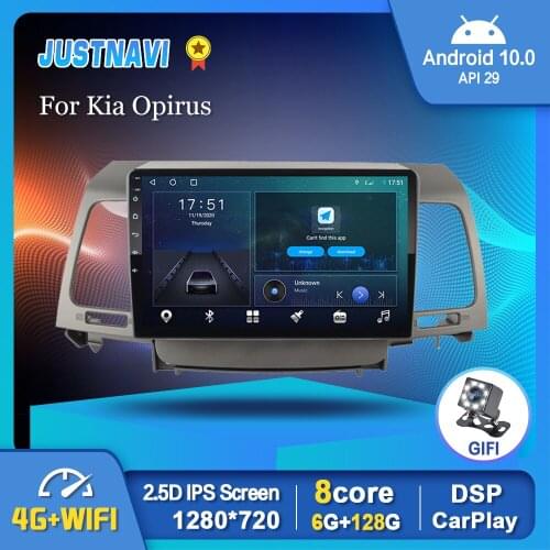 JUSTNAVI New Car Radio Android 10.0 For Kia Opirus 2007-2008 Autoradio 4G WIFI GPS Multimedia Video Player Navi No 2 Din DVD 9