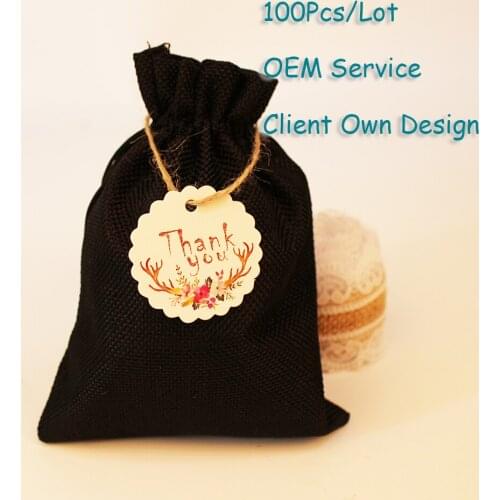 Velvet Bag Tag Organza Bag Tag Natural Burlap Bag Tag White/Brown/Black/Black Kraft Paper Card Printing Hangtag Can Customized
