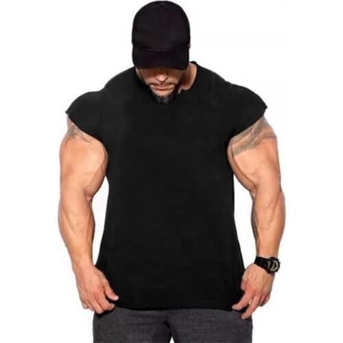 Brand Fitness Clothing Sports Tank Top Men Gym Vest Running Sleeveless Shirt Cotton Slim fit Top Workout Outdoor Jersey