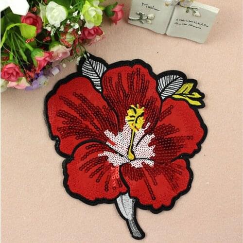Flower Patches Sew-On Embroidered Patches Leather Embroidered Flower Decorations For Clothes Handmade Patchwork Accessories