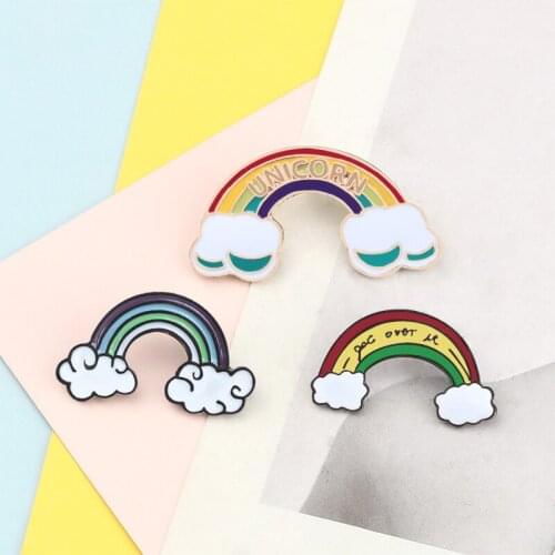 Weather Enamel Pin Badge Fashion Colorful Rainbow Clouds Brooches Backpack Clothes Button Lapel Pin Jewelry Gift for Best Friend