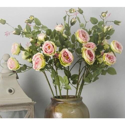 1 PCS French romantic colorful silk flower big size floor artificial rose bouquet wedding decoration flower