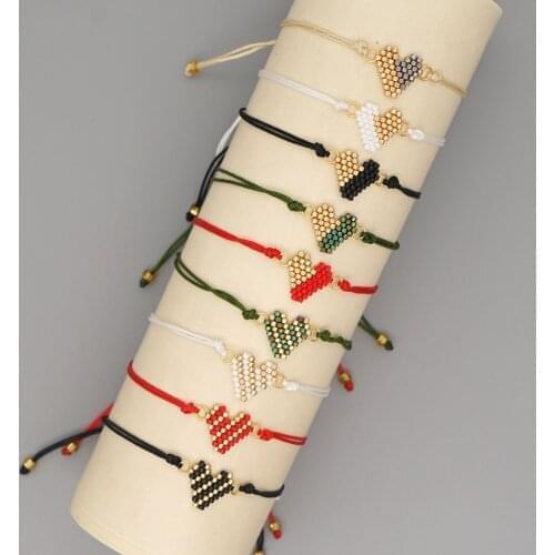 Go2Boho 2021 Simple Bracelet for Friends Heart Bracelets for Girl Jewellery Women Boho Miyuki Jewelry Childs Kids Gift Pulseras