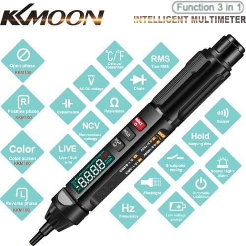 KKMOON100 Digital Multimeter Auto Intelligent Sensor Pen Tester 6000 Counts NonContact Voltage Meter Multimetre Polimetro Tool