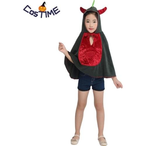 Little Devil Dragon Costume Dark Green Medieval Dinosaur Cloak Dragon Cape Fancy Dress Cape Halloween Carnival Costumes for Kids