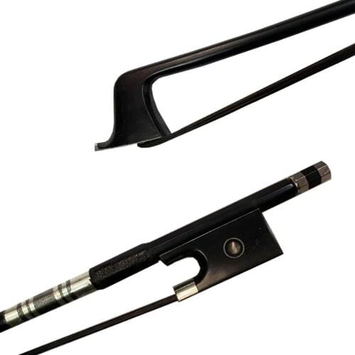HH FREE SHIPPING 5pcs of black bow hair 4/4 Carbon Fiber Violin Bow Black carbon Bow 4/4Violin Bow Ebony Frog