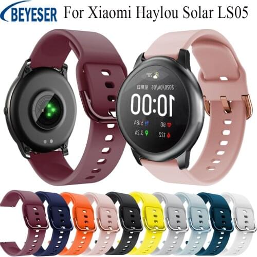 Soft Silicone Original sport watch band For Xiaomi Haylou Solar LS05 Smart watch strap Replacement Wrist Band Bracelet Accessory