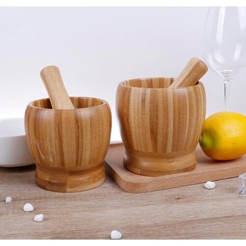 Mill Wooden Mortar And Pestle Set Garlic Pot Grinding Bowl Kitchen Tools & Gadgets Herb Mill Crusher