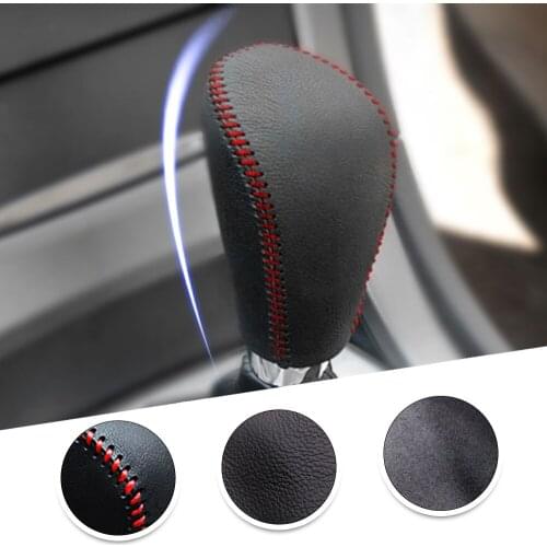 Non-slip Leather Gear Knob Stick Covers AT For Ford S-MAX 2007-2008 Car Decor Shift Knob Shell