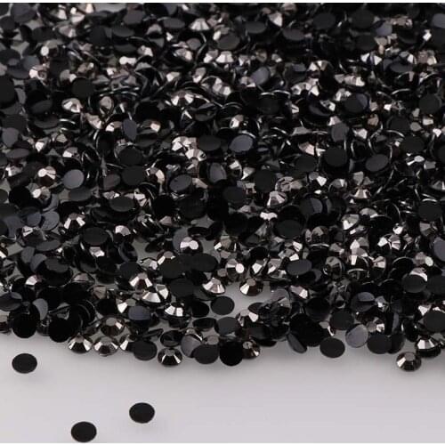 Hematite Gray 10000pcs 2mm/3mm/4mm/5mm Round Resin Flatback Rhinestones For DIY Nail Art/Jewelry Decoration