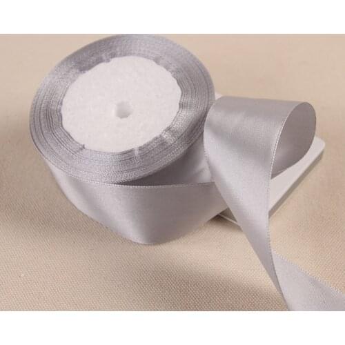 6mm 10mm 15mm 20mm 25mm 40mm 50mm Gray Silk Satin Ribbons DIY Crafts Supplies Wedding Decoration Gift Wrapping Silver Ribbons