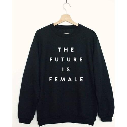 Skuggnas The Future is Female Sweatshirt Feminist Power Jumper Hoodies 90s fashion Casual Cotton tumblr aesthetic harajuku tops