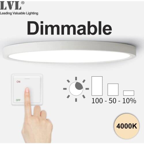 Flush Mount LED Ceiling Light Fixture Dimmable 220V 12W 18W 4000K For Kitchen Bedroom Livingroom Bathroom Modern Ceiling Lamp