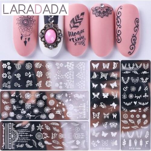 1PCS Nail Art Stamping Plate Transfer Steel Plate Butterfly Petal Nail Template Transfer Nail Image Plate Stencil 2021 Hot Sale