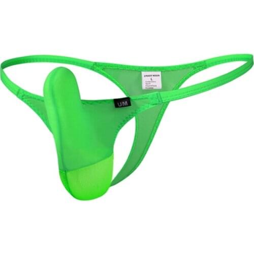 Upward style ice silk transparent panties cueca gay porno men' thin thong sexy tight-fitting sexy T pants tangas de hombres