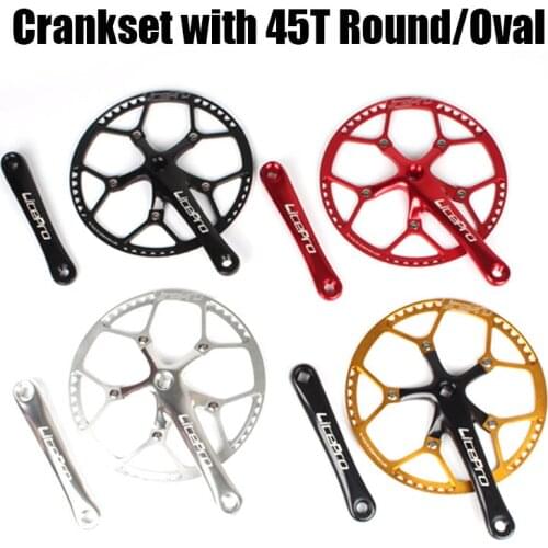 Ultra light weight Folding Bike Square BMX Crankset with 130mm BCD 45T Round/Oval Chainring 170MM AL60 Aluminum Crank
