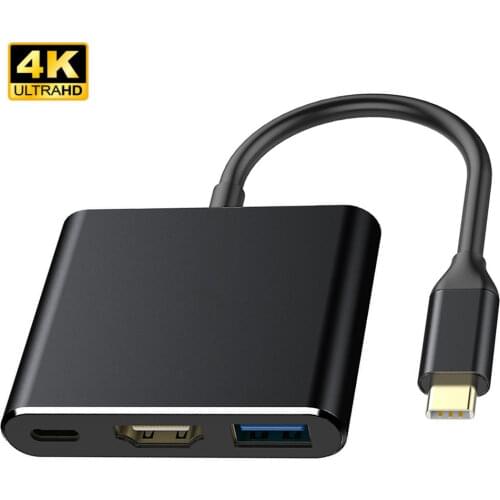 Usb C HDMI-Compatible Converter Adapter Type C To HD/USB 3.0/Type-C Aluminum for Macbook Pro Samsung S9 S10 Huawei P20 P30