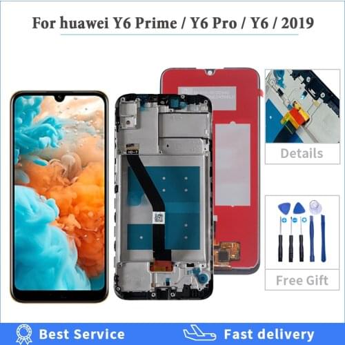 6.09" For Huawei Y6 Prime 2019 Y6 Pro 2019 Y6 2019 MRD-LX1f LCD Display Touch Screen Digitizer Sensor Assembly With Frame +tools