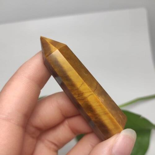 1pcs 6-7cm Natural Crystal Tiger Eye Hexagon Rod Crystal Point Quartz Mineral Jewelry Modern Home Decoration Healing