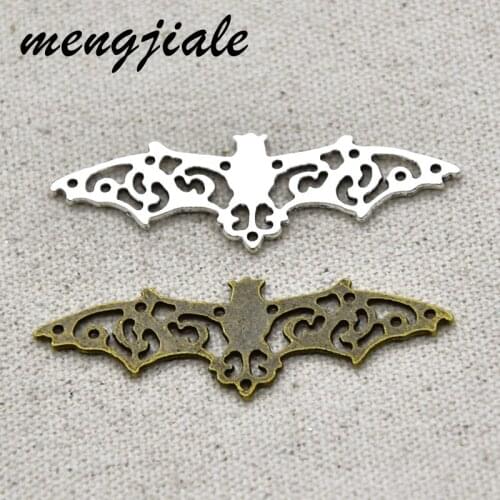 10pcs Vintage Two Color Metal Alloy Bat Charms For Jewelry Making DIY Handmade Craft