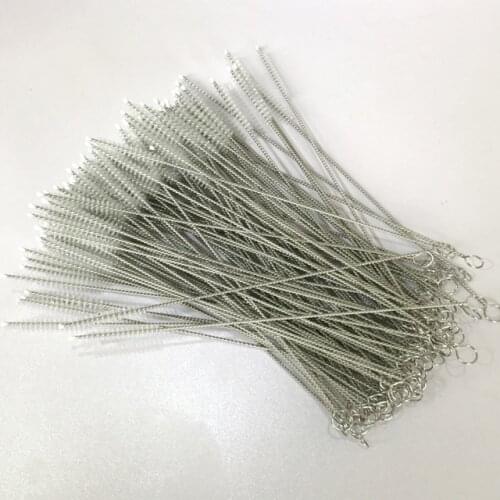 100pcs/lot brushes for reusable plastic straws Eco-friendly stainless steel straw brush 20cm fit for 6mm diameter straws