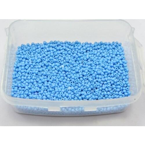 10000 Glass Opaque Seed Beads 1.5mm (15/0) Sky Blue + Storage Box